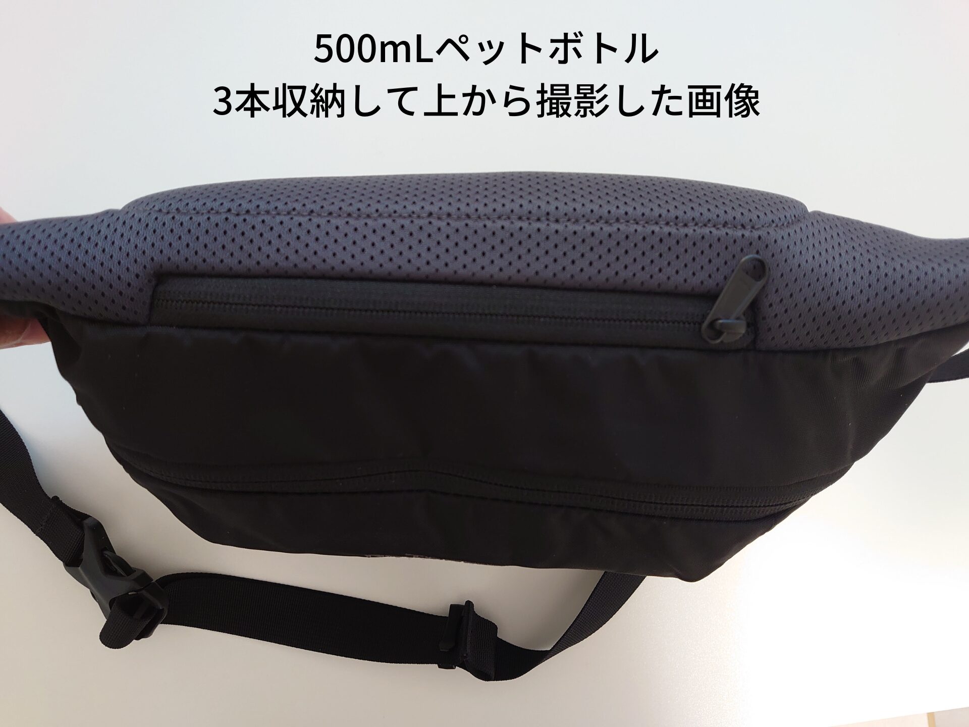 オリオン3-500mLペットボトル 3本収納して上から撮影した画像